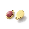 Natural Mixed Gemstone Oval Charms STAS-Z099-14G-2