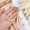 2 Pairs 2 Styles Natural Cultured Freshwater Pearl Teardrop Hoop Earrings EJEW-HS00007-3