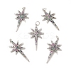 Brass Micro Pave Cubic Zirconia Pendants KK-E068-VB449-2