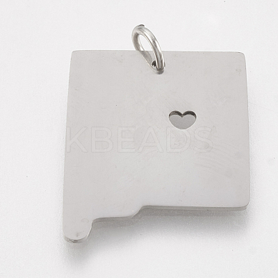 Tarnish Resistant 201 Stainless Steel Pendants STAS-T038-64-1