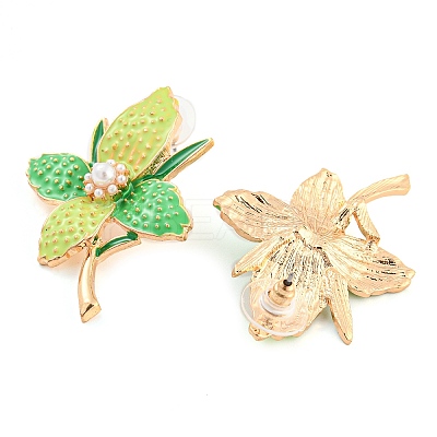 Saint Patrick's Day Theme Zinc Alloy Dangle Stud Earrings LS-EJEW-Z030-01A-LG-1