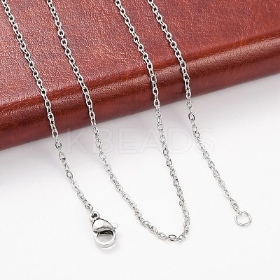 Tarnish Resistant 304 Stainless Steel Cable Chain Necklaces NJEW-M124-01P-1