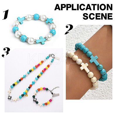 240pcs 4 Styles Synthetic Turquoise Beads TURQ-AR0001-42-1