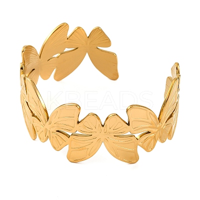 304 Stainless Steel Cuff Bangles for Women BJEW-D048-04G-1