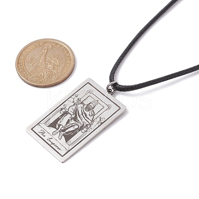 Tarot Card 201 Stainless Steel Pendant Necklaces NJEW-JN04496-04-1