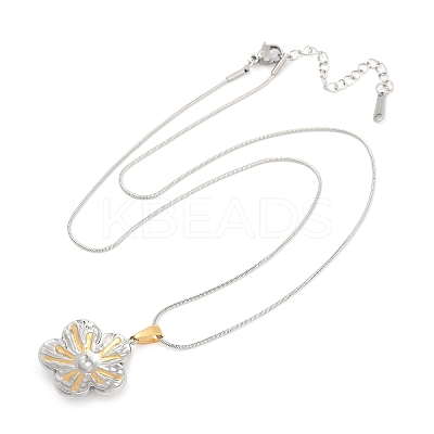 304 Stainless Steel Two Tone Pendant Necklaces for Women NJEW-S445-01D-GP-1