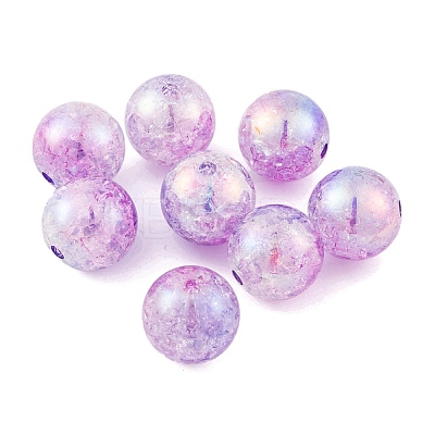 UV Plating Rainbow Iridescent Two Tone Acrylic Beads PACR-C009-04K-1