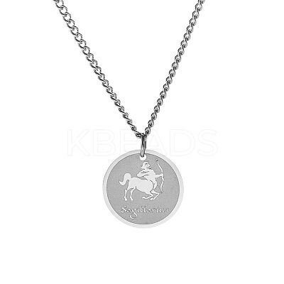 Non-Tarnish 304 Stainless Steel 12 Constellation Pendant Necklaces for Sweater FZ0908-11-1