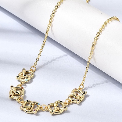 Brass Micro Pave Cubic Zirconia Knot Pendant Necklaces NJEW-B157-08G-02-1