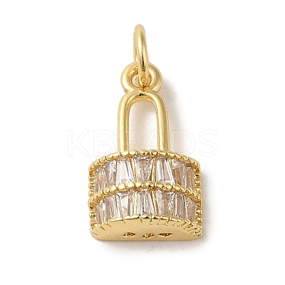 Brass Micro Pave Clear Cubic Zirconia Glass Pendants KK-R162-027G-1