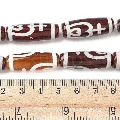 Rice Shape Tibetan Style dZi Beads Strands G-A269-A07-01-1