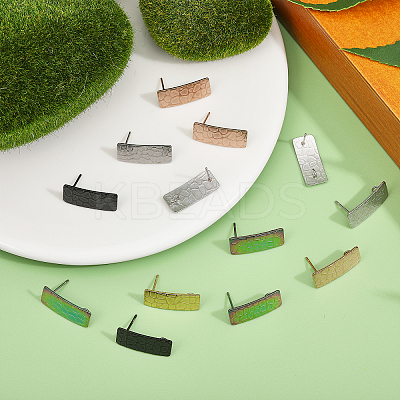 20Pcs 5 Colors 304 Stainless Steel Stud Earrings EJEW-CA0001-08-1