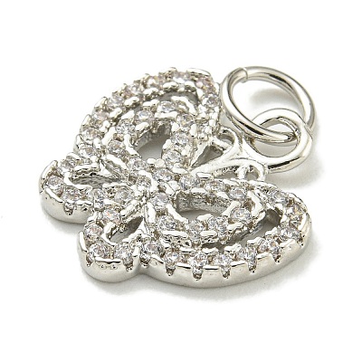 Rack Plating Brass Micro Pave Cubic Zirconia Charms KK-K386-08P-1