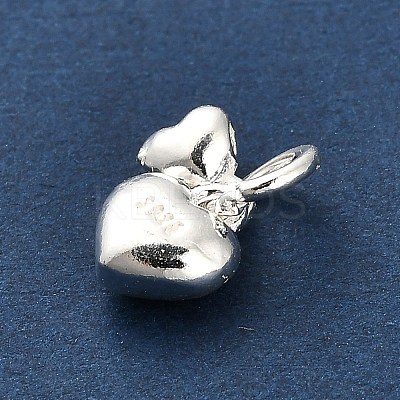 925 Sterling Silver Double Heart Charms FIND-Z069-03S-1