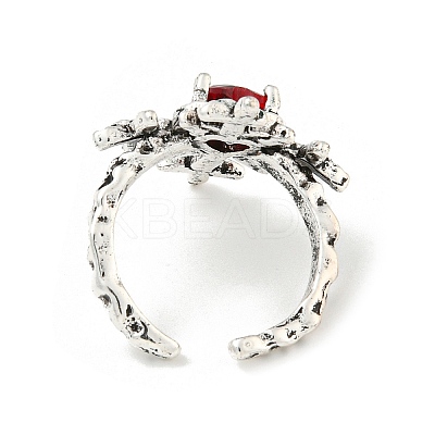 Zinc Alloy Rhinestone Solitaire Ring LS-RJEW-Z048-03AS-02-1