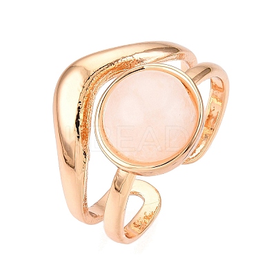 Round Natural & Synthetic Gemstone Finger Rings RJEW-N046-10-1