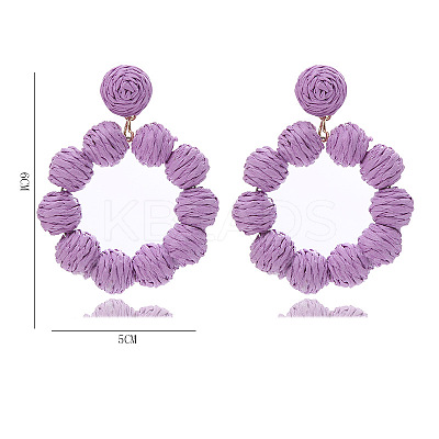 Raffia Stud Dangle Earrings FS-WG6C817-04-1