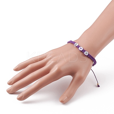 Adjustable Waxed Polyester Cord Braided Bead Bracelets BJEW-JB05846-05-1