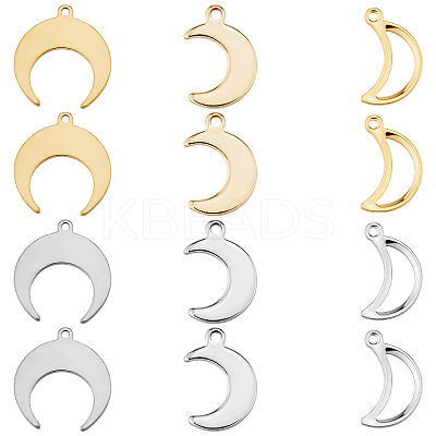 120Pcs 6 Style 304 Stainless Steel Pendants STAS-SC0004-01-1