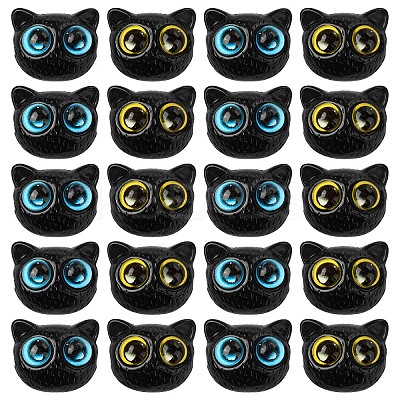10Pcs 2 Colors Opaque Resin Beads RESI-YW0001-93-1