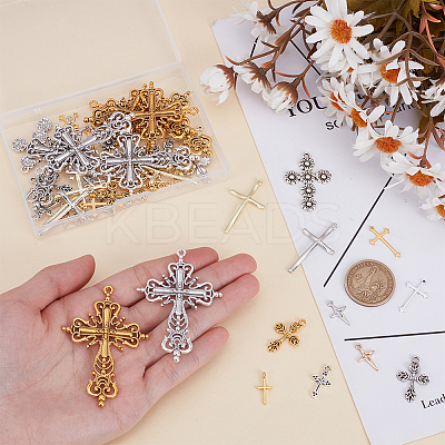 56pcs 14 styles Tibetan Style Alloy Pendants FIND-AR0005-31-1