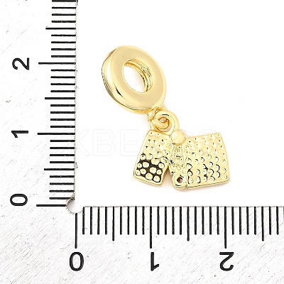 Brass Micro Pave Clear Cubic Zirconia European Dangle Charms KK-F904-17G-1
