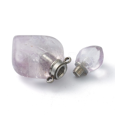 Natural Amethyst Pendants G-B009-25P-A-1