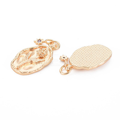 Brass Tanzanite Rhinestone Pendants KK-S364-216-1
