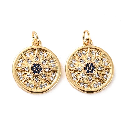 Brass Micro Pave Cubic Zirconia Pendants ZIRC-P092-014G-RS-1