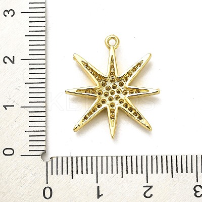 Rack Plating Brass Micro Pave Clear Cubic Zirconia Pendants KK-L210-011G-1