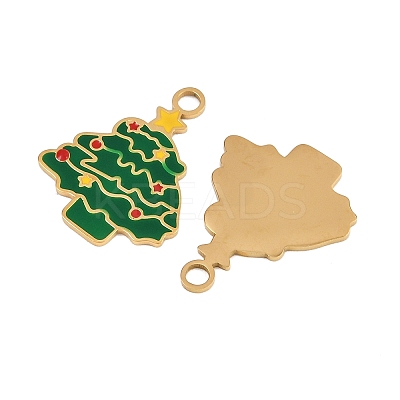 304 Stainless Steel Enamel Christmas Theme Pendants STAS-G359-01G-02-1