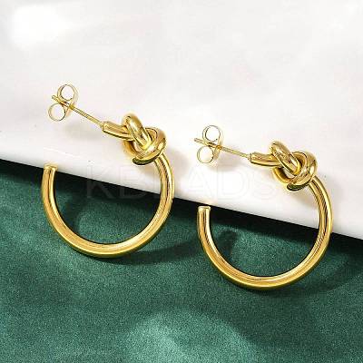304 Stainless Steel knot Stud Earrings EJEW-S272-04G-1