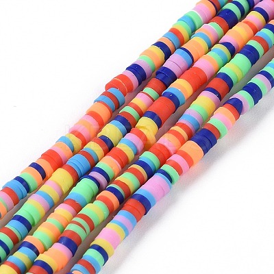 Handmade Polymer Clay Beads Strands CLAY-R089-3mm-017-1