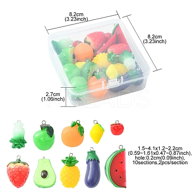 20Pcs 10 Styles Opaque Resin Pendants RESI-FS0001-35-1