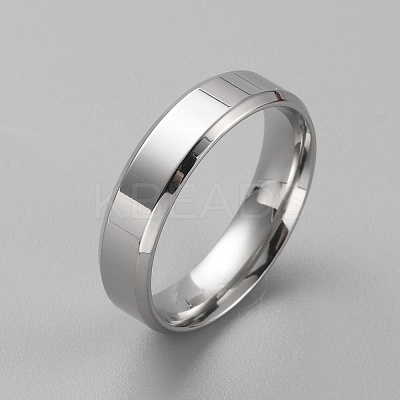 Stainless Steel Simple Plain Band Ring for Men Women RJEW-WH0015-04F-1