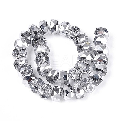 Electroplate Transparent Glass Beads Strands X-EGLA-N022-04A-C01-1