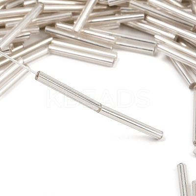Silver Lined Transparent Glass Bugle Beads SEED-R028-2x20-B02-1