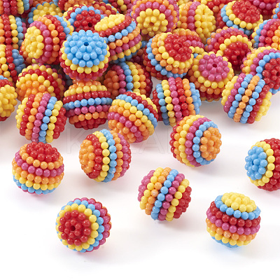 Resin Waxberry Beads RESI-TA0003-14C-1