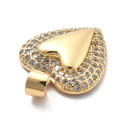 Rack Plating Brass with Cubic Zirconia Pendants KK-Q017-04B-G-1