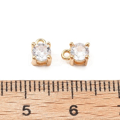Brass Micro Pave Cubic Zirconia Pendants KK-D382-04G-01-1