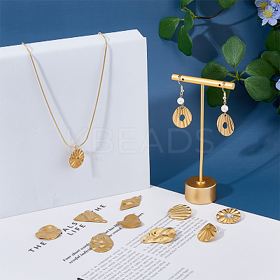 24Pcs 12 Style Textured 201 Stainless Steel Pendants STAS-FH0001-98-1