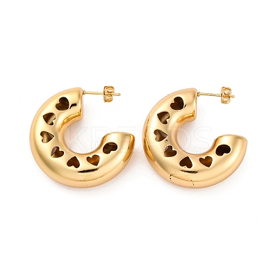 C-Shaped 304 Stainless Steel Stud Earrings for Women EJEW-A125-01G-1