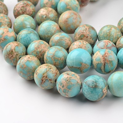 Natural Imperial Jasper Beads Strands G-I122-10mm-12-1