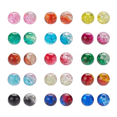 450Pcs 15 Colors Spray Painted Crackle Glass Beads CCG-YW0001-04-1