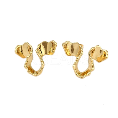 Ion Plating(IP) 304 Stainless Steel Stud Earrings for Women EJEW-K281-27G-1