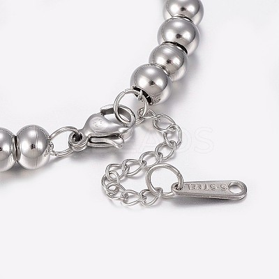 Tarnish Resistant 304 Stainless Steel Bracelets with 201 Stainless Round Beads LS-BJEW-I238-12P-1