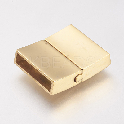 304 Stainless Steel Magnetic Clasps with Glue-in Ends STAS-I011-15G-1