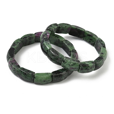 Natural Ruby in Zoisite Bead Stretch Bracelets for Women Men BJEW-C097-02A-15-1