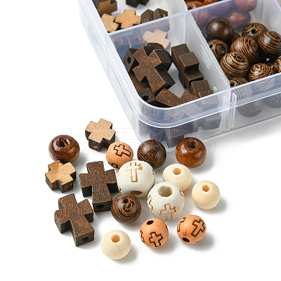 Natural Wenge Wood Beads DIY-FS0006-70-1