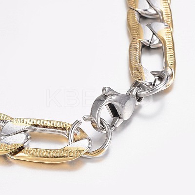Men's 304 Stainless Steel Figaro Chain Bracelets X-BJEW-I238-11A-1